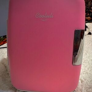 Portable Pink Make-up Fridge with Dual Power Options